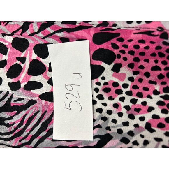 Simply Basic NWT Mock Wrap Scrub Top Pink Zebra Polka Dot Print Sz 2X - Picture 9 of 10